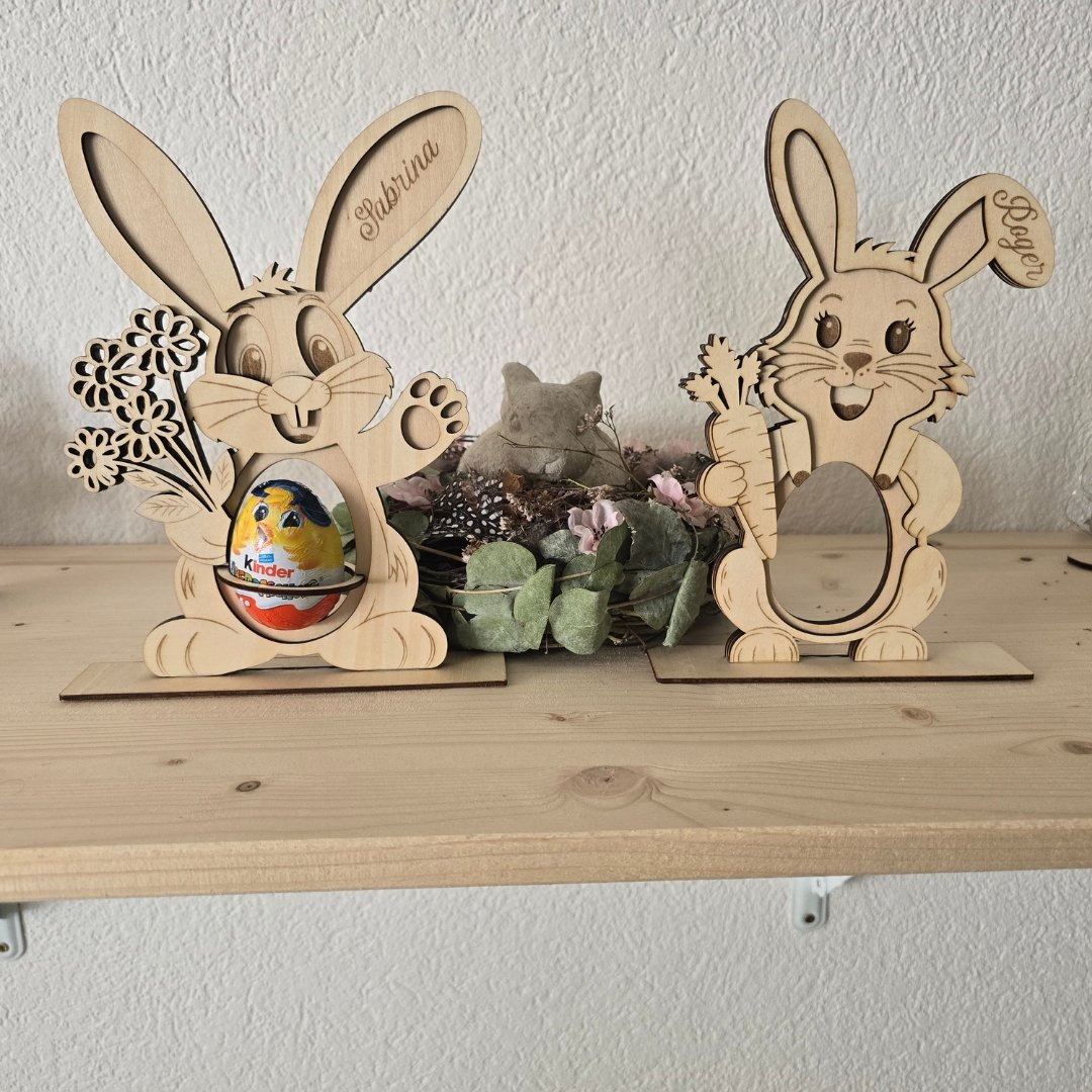 Osterhasen-Eierhalter mit Namensgravur
