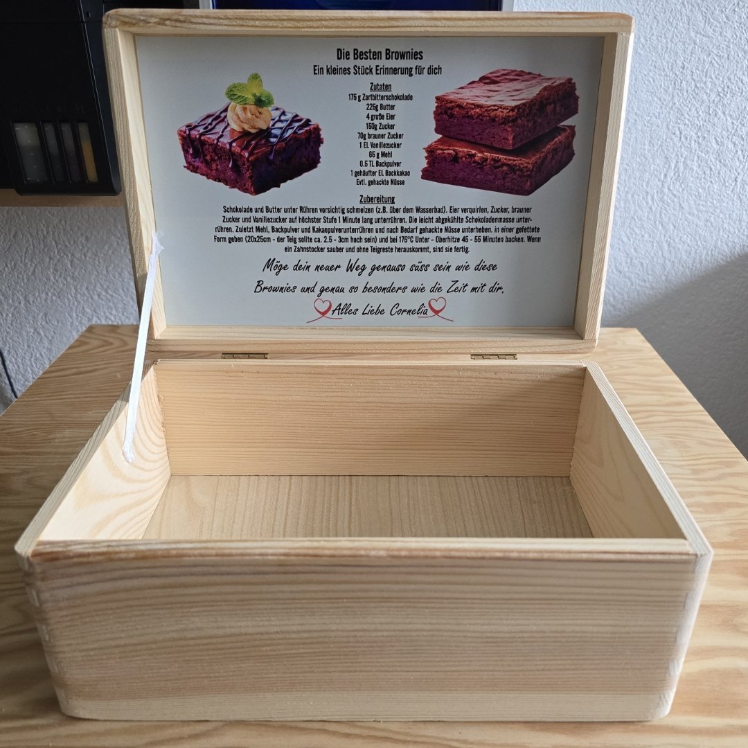 Personalisierte Rezeptbox aus Holz